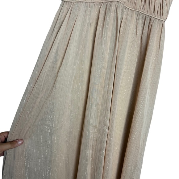 Mac Duggal Nude Beige Formal Floor Length Halter Chain Neck Dress 55822 Size 2 - Picture 4 of 14